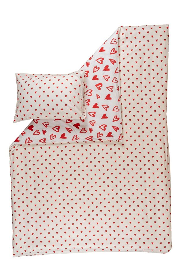 Lover Single Duvet Cover Set - 100% Cotton Hearts