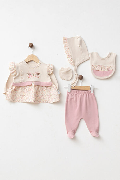 Newborn Baby Butterfly Embroidered Hospital Exit Bodysuit Set 0-3 Months