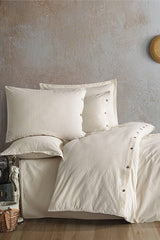 100% Cotton Double Buttoned Duvet Cover Set - 200x220 cm