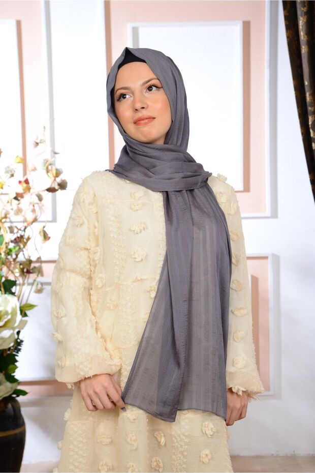 Shiny Striped Chiffon Shawl for Daily & Evening