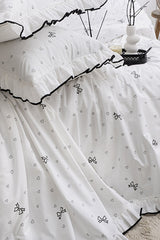 100% Cotton Double Duvet Cover Set - Ruffled, 3-Piece