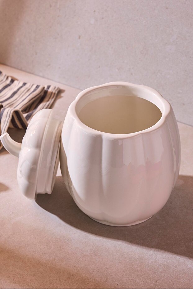 Pumpkin Porcelain Jar - 20 cm Decorative Kitchen Storage