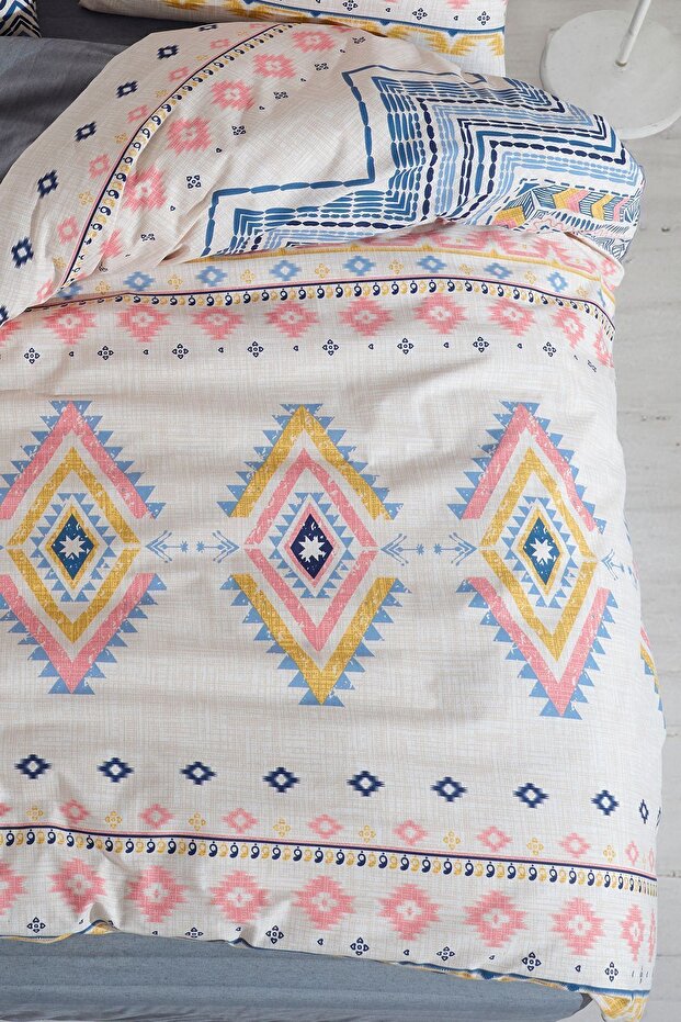 Sahara Double Duvet Cover Set - Patterned, Reversible & Fitted Sheet