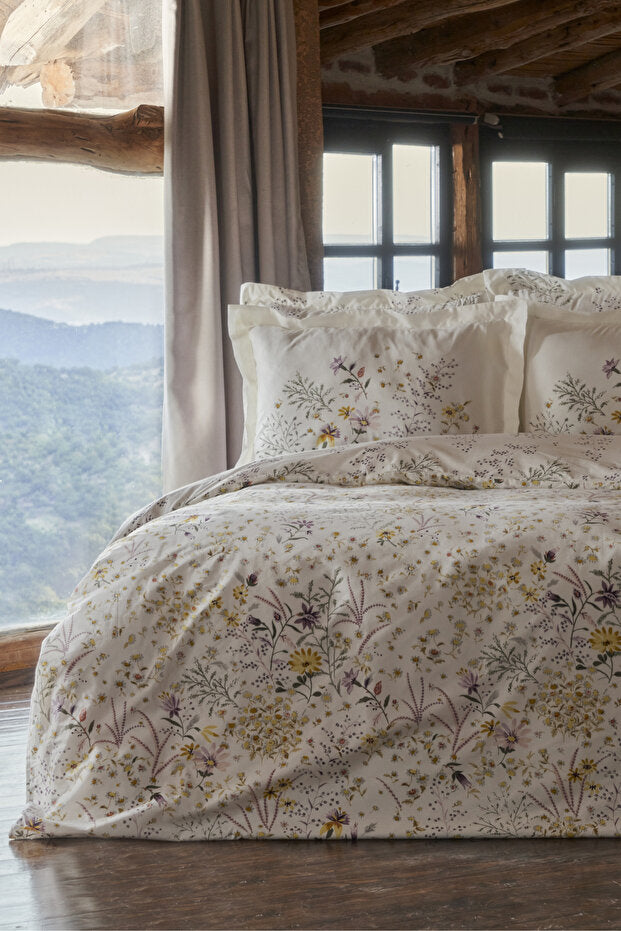 Lussi Yellow 100% Cotton Double Duvet Cover Set