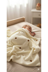 Bear Embroidered Welsoft Baby Blanket - Soft & Cozy 90x100 cm