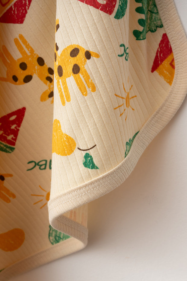 Little Giraffe Natural Cotton Single Layer Baby Blanket - 80x90 cm