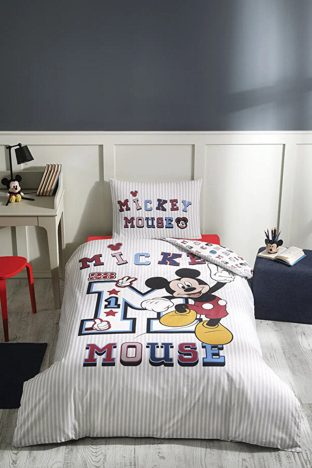 Mickey Mouse Single Duvet Set - 100% Cotton Kids Bedding