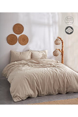 Soft Brown 100% Cotton Double Duvet Cover Set