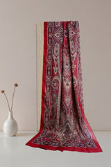 Retro Ethnic Cotton Soft Shawl - Burgundy