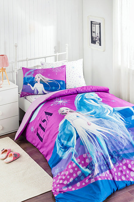 Frozen Snow Single Bedding Set - 100% Cotton & Licensed Disney
