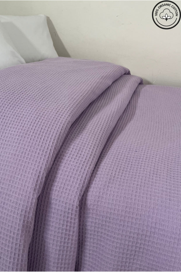 100% Organic Cotton Waffle Bedspread - Single (160x230 cm)