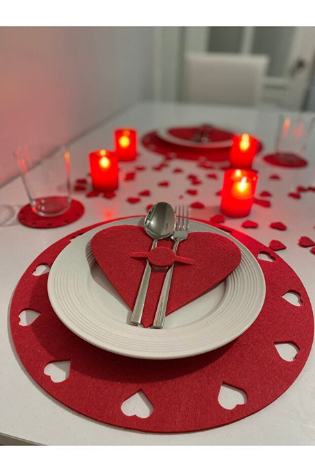 Valentine's Day Heart Felt Dining Set - 6 Pieces for 2
