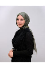 Silky Khaki Shawl - Lightweight & Breathable Polyester