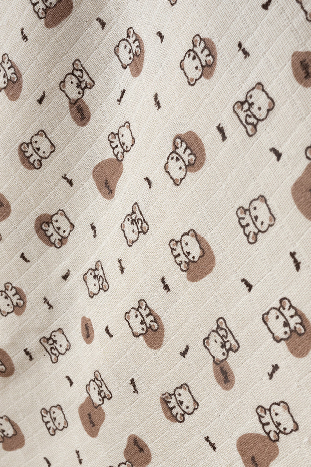 Ensemble de sortie de maternité 6 pièces pour nouveau-né, coton 100%, à motif ourson mignon, avec couverture en mousseline