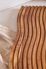 Acacia Wood Wavy Design Serving & Cutting Board - 39x17 cm