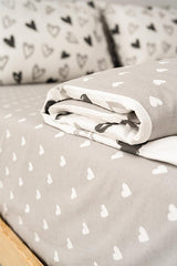 100% Cotton Double Duvet Cover Set - Lover Heart Design