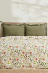 Single Floral Quilt Set - 160x220 cm, 100% Cotton