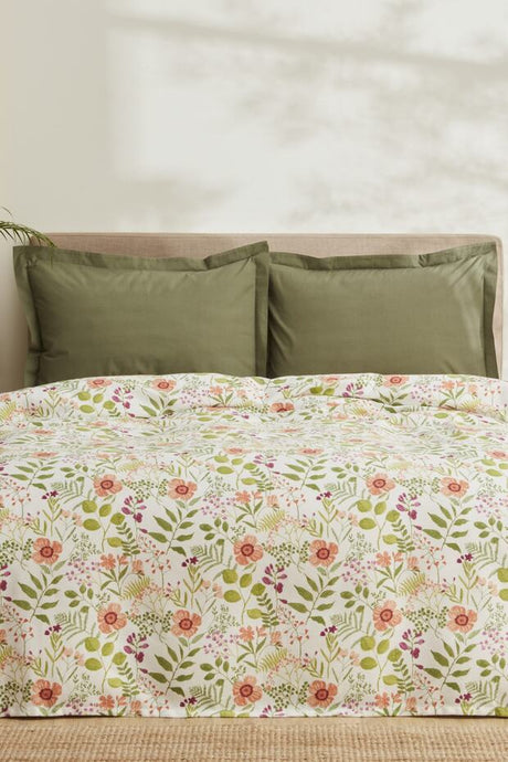 Single Floral Quilt Set - 160x220 cm, 100% Cotton
