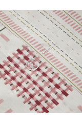 Floral Grid Cotton Double Duvet Cover Set   Rose Dry