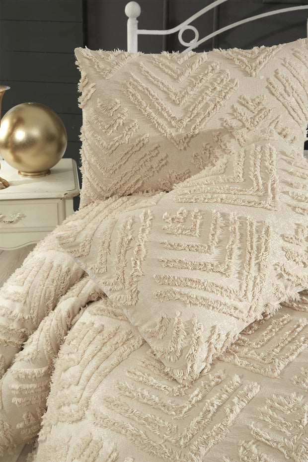 Double Size 3-Piece Cotton Pike Set - Beige