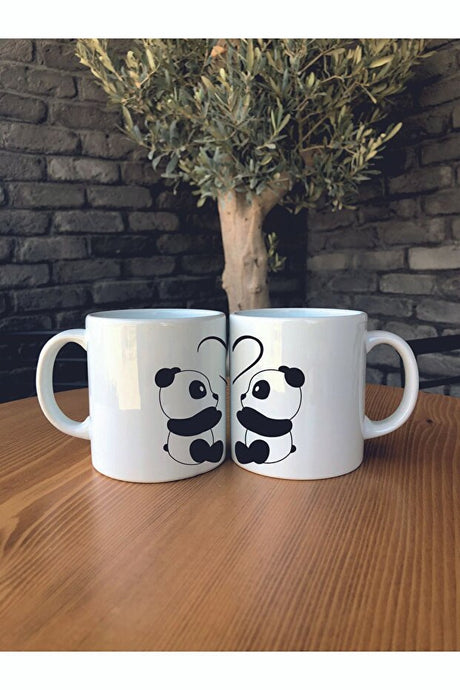 Cute Panda Couple Ceramic Mugs - Perfect Valentine's Day Gift Set