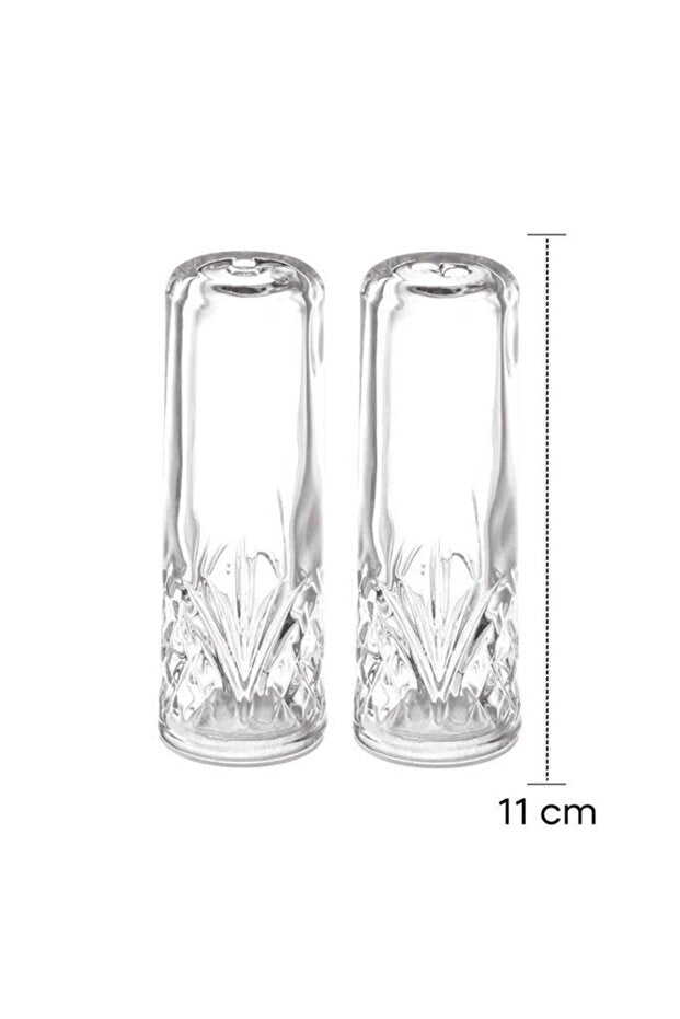 Melony Crystal Cut Glass Salt & Pepper Shaker Set, 11cm (2-Pack)