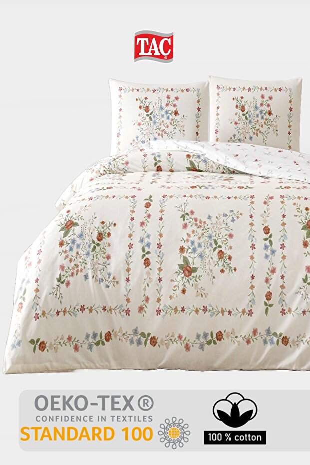Ranforce Double Duvet Cover Set - Hilarie Floral Design