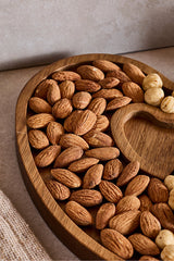 Heart-Shaped Acacia Wood Serving Dish - 20x20 cm Nut Bowl