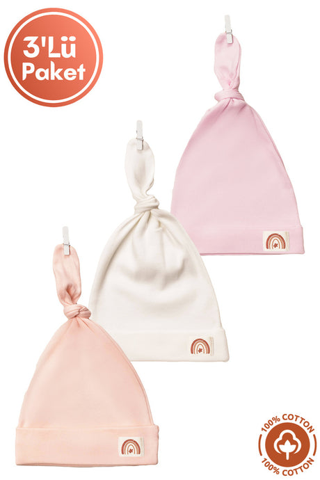 Unisex 100% Organic Cotton Baby Beanie Set - 3-Pack