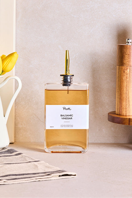 Elegant 350ml Glass Oil & Vinegar Dispenser with Gold Spout