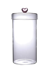 Elegant Borosilicate Glass Storage Jar - 1150ml with Heart Lid