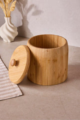 Pisa Bamboo Single Spice Storage Jar with Lid - 13x14 cm