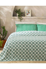 Exotic Circles Printed Single Quilt - Dark Green