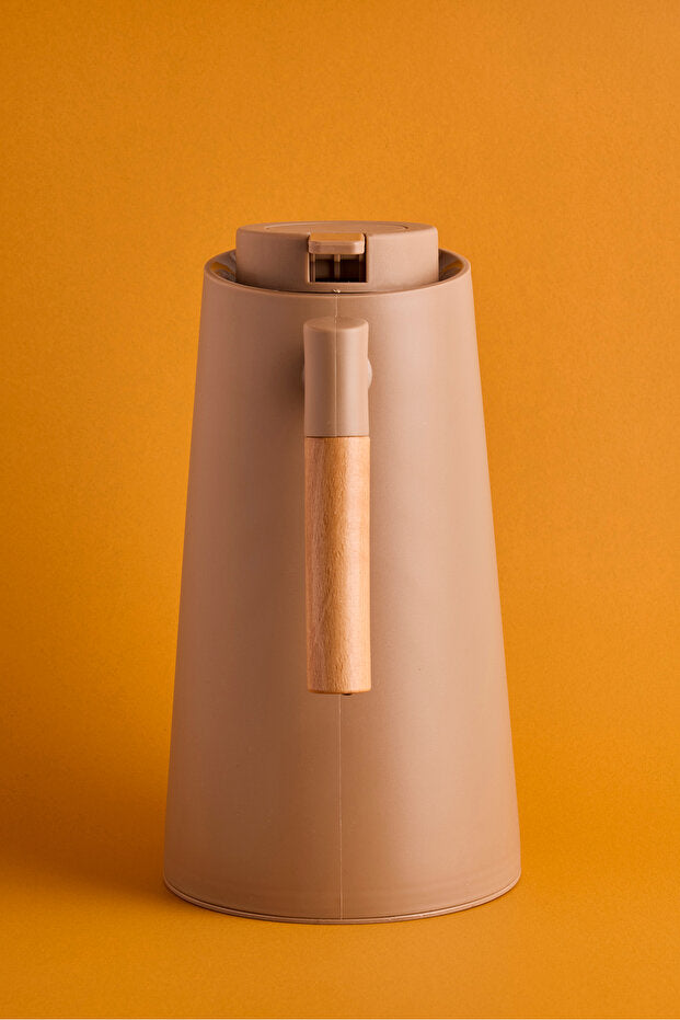 Nordic Style Vacuum Insulated Thermos with Bamboo Handle - 1000ml