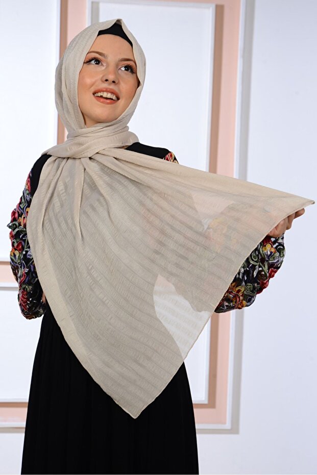 Striped Chiffon Shawl - Lightweight & Versatile