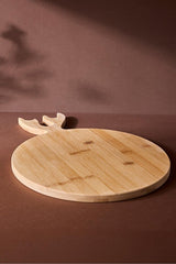 Bamboo Cutting Board - 38x28 cm with Unique Antler Handle