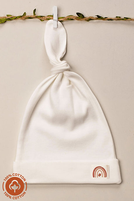 Unisex Organic Cotton Newborn Baby Hat - Knot Detail