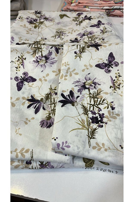 Double Duvet Cover Set - 4-Piece Cotton Blend with Fitted Sheet