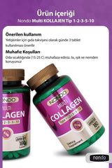 Multi Collagène - Type 1-2-3-5-10, 180 Comprimés Halal