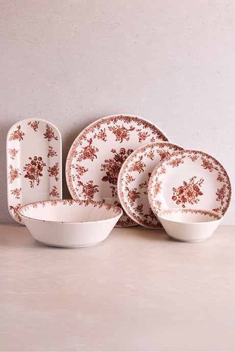 Vintage Floral 27-Piece Ceramic Dinnerware Set for 6 People