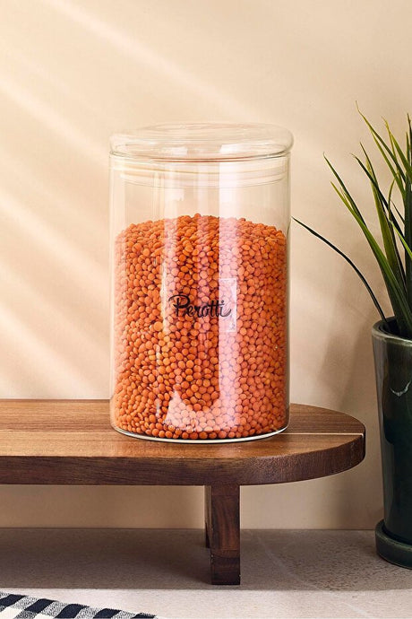 Borosilicate Glass Storage Jar - 850ml Capacity with Lid