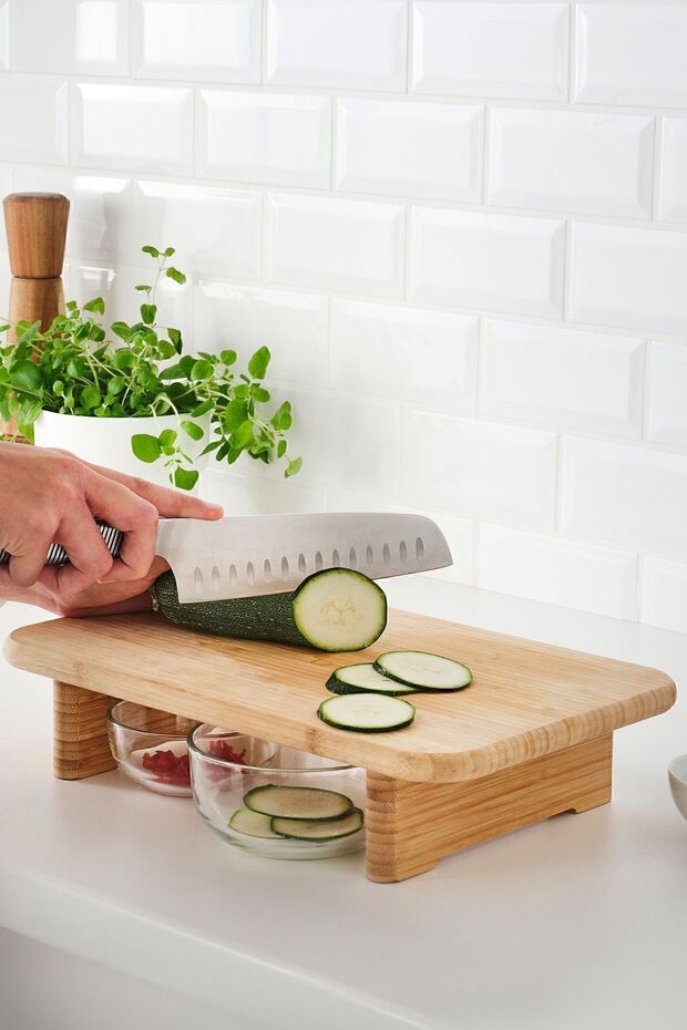 Soho Standed Bamboo Cutting Board - 33.5x22 cm Kitchen Prep Surface