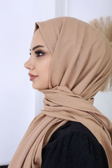 Women's Cotton Jazz Shawl - Dark Beige