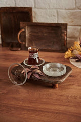 Girona 12cm Glass Tea Saucers - Set of 6 with Beaded Edge