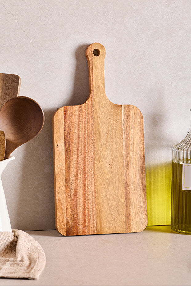 Acacia Wood Cutting Board - 38x18 cm, Durable & Versatile