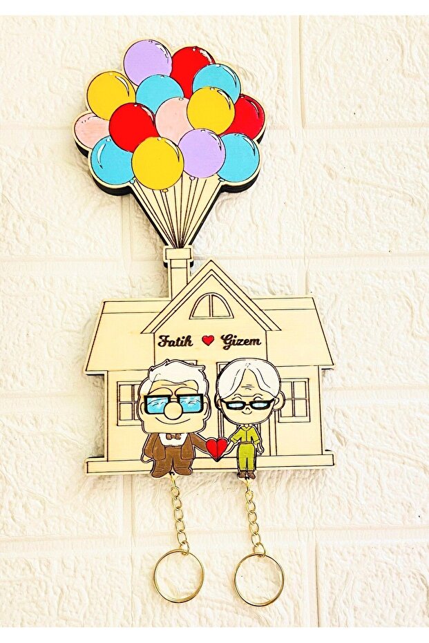 Up Movie Inspired Wall Key Holder - Personalized Couple Gift