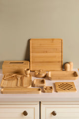 67-Piece Bamboo Breakfast Set - Natural & Modern Design for 6