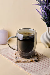 Smoked Double Walled Glass Mug - 350ml Capacity
