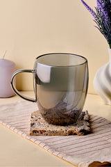 Double-Walled Glass Mug - 300ml Capacity for Hot & Cold Drinks