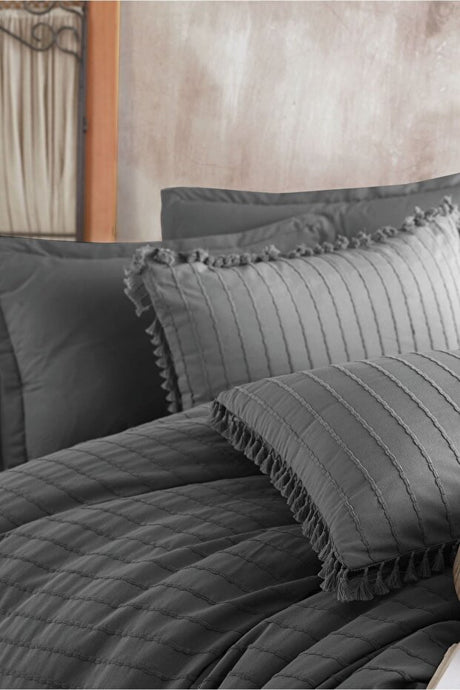 100% Cotton Double Tasseled Duvet Cover Set - 200x220cm